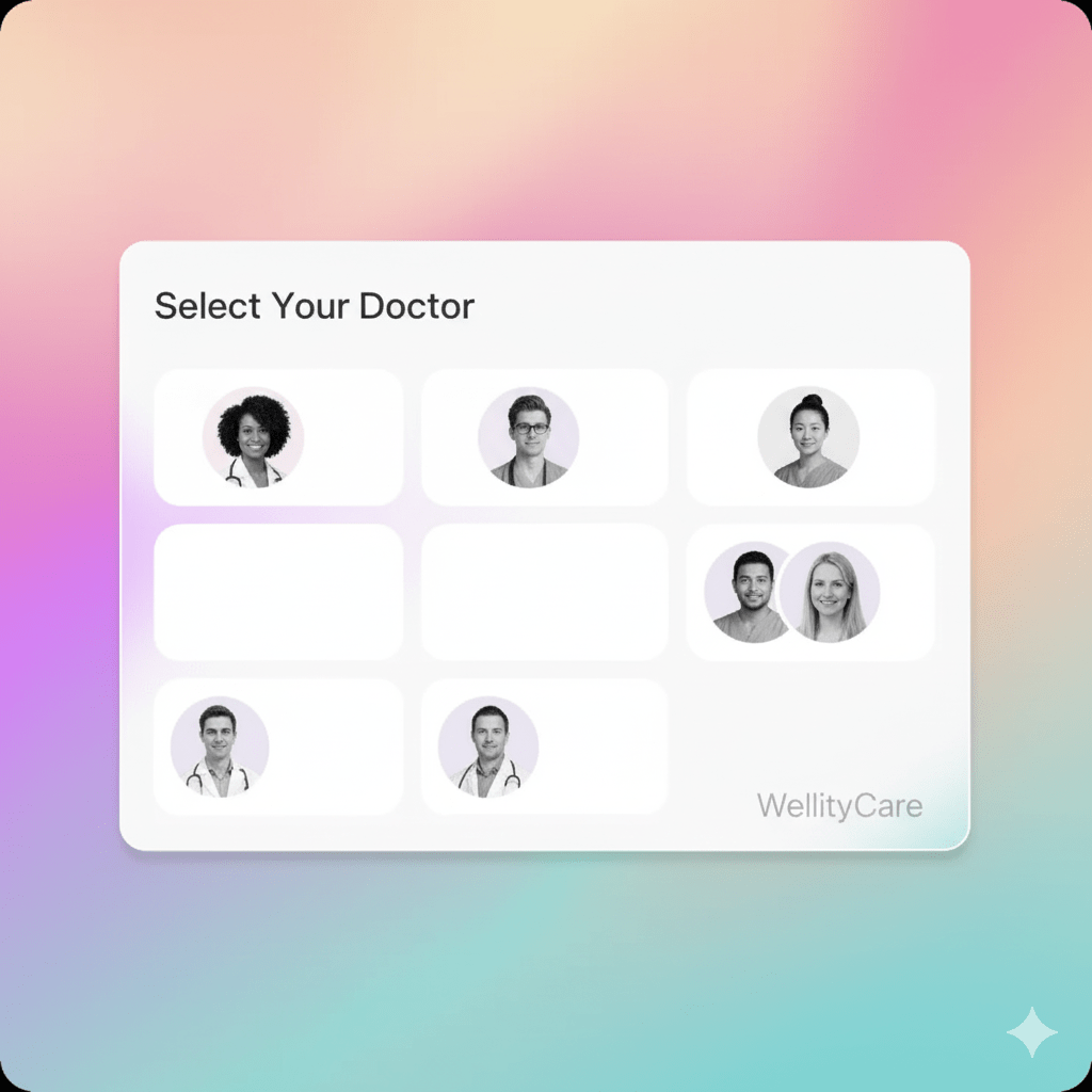 HCP/Doctor consultation dashboard illustration